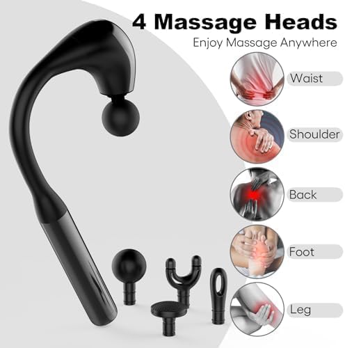 Deep Tissue Massage Hook – 120° Curved Extension Handle for Back & Body Massage أداة تدليك للأنسجة العميقة – مقبض منحني بزاوية 120° لتدليك الظهر والجسم